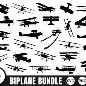 Biplanes, SVG, PNG, JPG, Commercial Use, Digital Cut Files, for Cricut, Silhouette, Plane Silhouette, Airplane Svg, Propeller, Aircraft, WW2