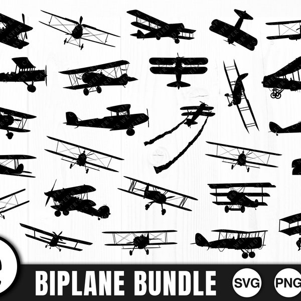 Biplanes, SVG, PNG, JPG, Commercial Use, Digital Cut Files, for Cricut, Silhouette, Plane Silhouette, Airplane Svg, Propeller, Aircraft