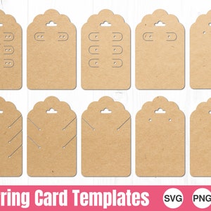 Plantillas de tarjetas para pendientes, SVG, PNG, JPG, uso comercial, descarga instantánea, listas para cortar, SVG de joyería, joyería, etiqueta colgante, archivo Cricut, colgante