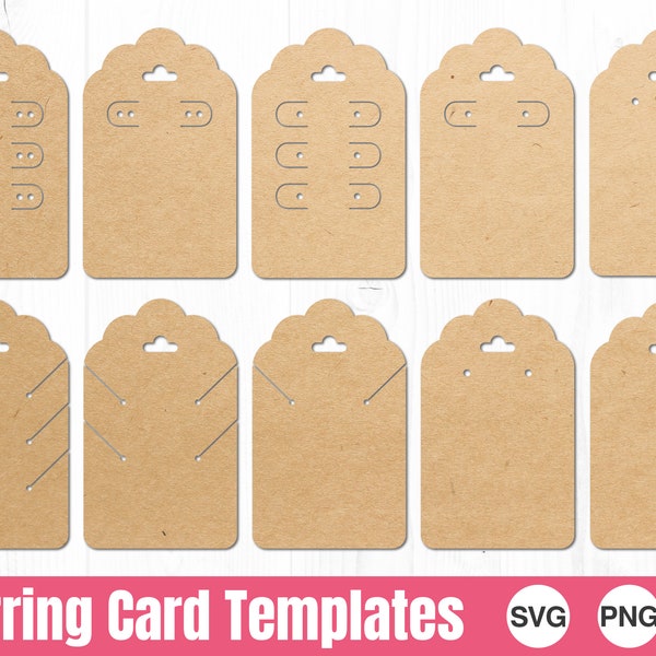 Earring Card Templates, SVG, PNG, JPG, Commercial Use, Instant Download, Ready to Cut, Jewelry Svg, Jewellery, Hang Tag, Cricut File, Dangle