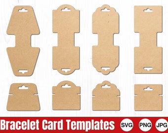 ブレスレット カード テンプレート - SVG、PNG - 商用利用、即時ダウンロード、すぐにカット可能、ジュエリー SVG、ジュエリー ホルダー、ハング タグ、Cricut ファイル