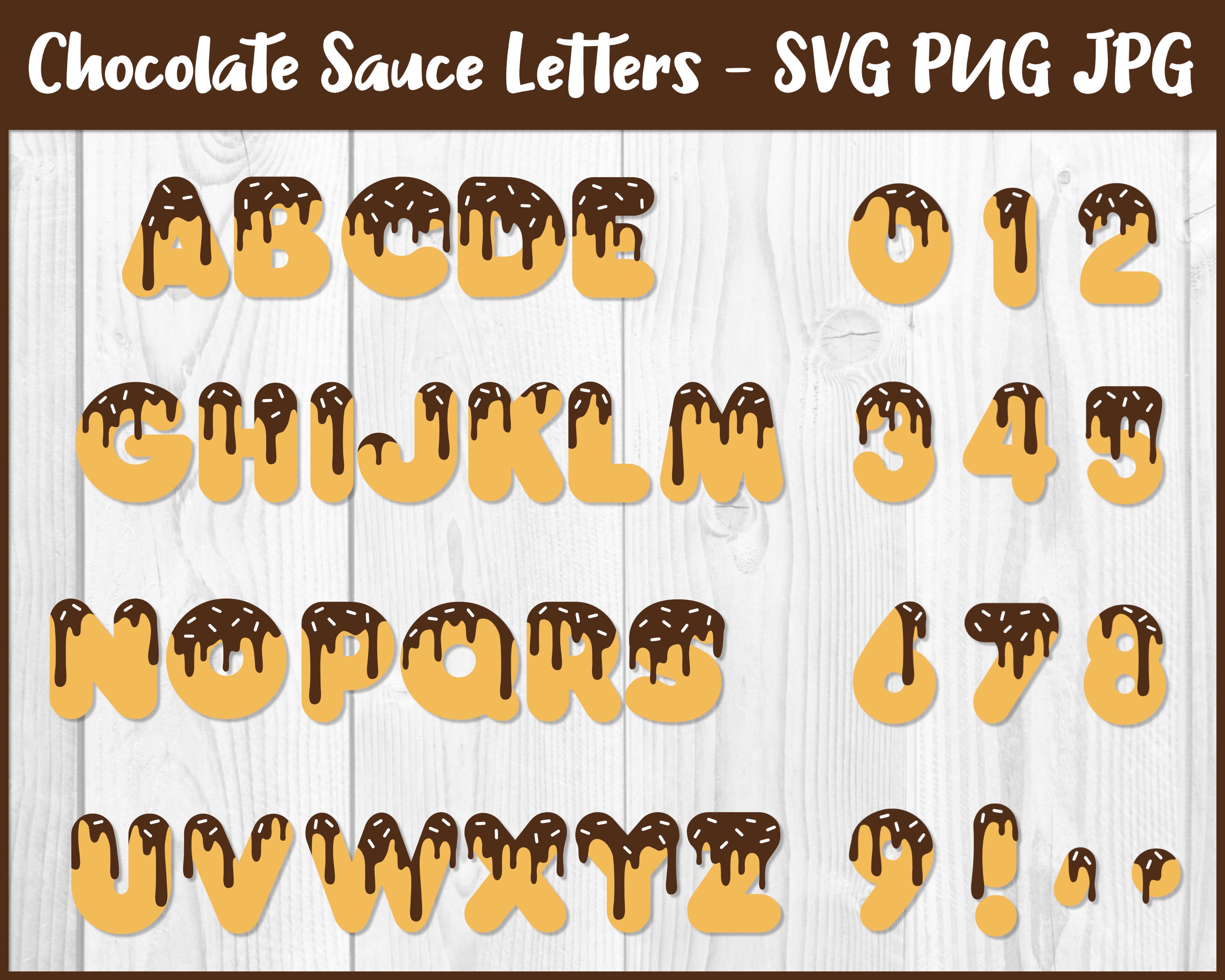 Chocolate Sprinkles Candy Alphabet SVG PNG JPG digital Etsy