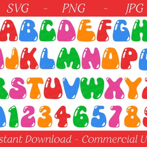 Balloon Alphabet, SVG, PNG, JPG, Commercial Use, Instant Download, Cartoon Letter Svg, Birthday Alphabet, Balloon Svg, Balloon Png, Clip art