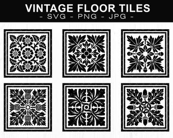 Vintage Tile Bundle - SVG, PNG, JPG - Commercial Use, Instant Download, Files for Cricut, Moroccan Tile, Pattern Tile, Mosaic Tile, Tile svg