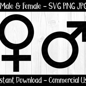 Iconos masculinos y femeninos, SVG, PNG, JPG, archivos de corte digital, archivos vectoriales, símbolos de género, femenino, masculino, listo para cortar, símbolos sexuales svg
