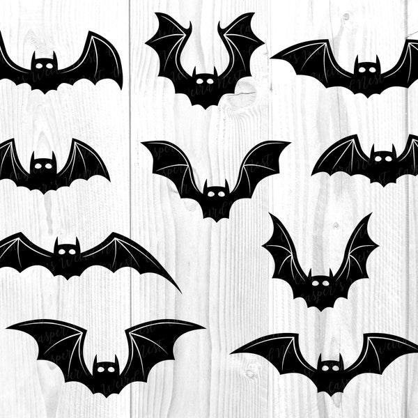 Bats Bundle - SVG, PNG, JPG - Digital Cut Files, Transparent Background, Ready to Cut, Bat svg, Bat Vector, Spooky, Horror Halloween Bundle