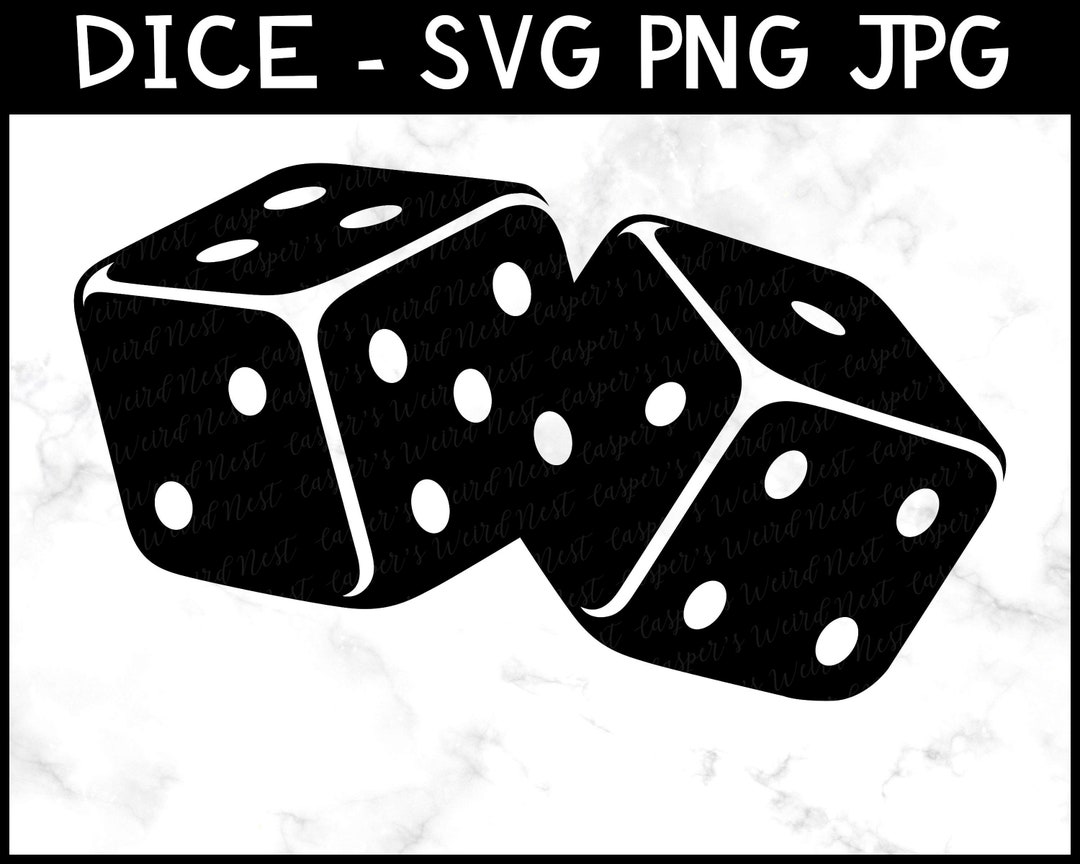 2 Dice SVG, PNG, JPG Double Dice Commercial Use Instant Download