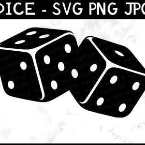 2 Würfel - SVG, PNG, JPG - Doppelwürfel - Kommerzielle Nutzung - Sofortiger Download - Digital Cut Datei - Fertig zum Schneiden - Brettspiel Clipart - Kasino svg