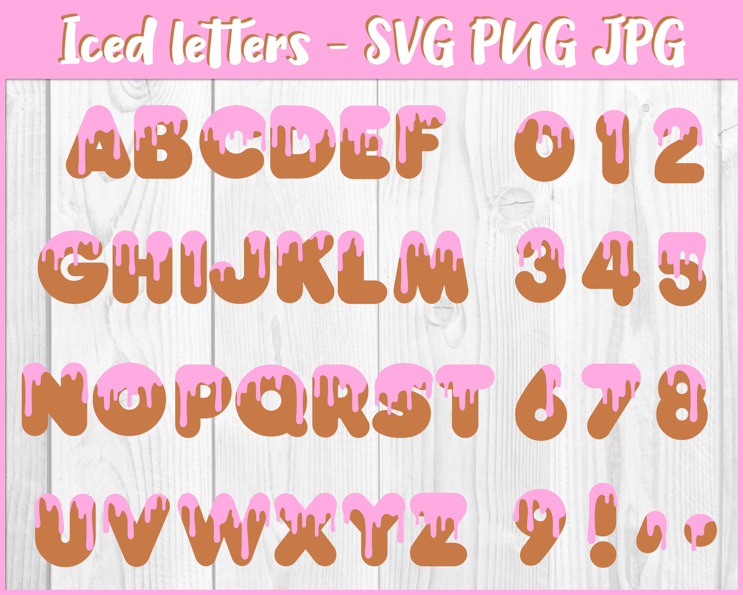 Frosted Letters SVG PNG JPG Commercial Use Instant Etsy