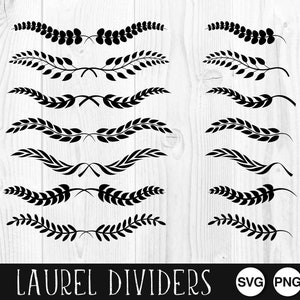 Laurel Dividers, SVG, PNG, JPG, Digital Cut File, Commercial Use, Instant Download, Laurel Bundle, Laurel Border, Grass Svg, Laurel Cut File