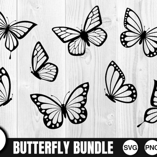 Butterfly Bundle - SVG, PNG, JPG - Butterfly Cut bestand, Digital Cut File, Butterfly Svg, Digitale Download, Bestanden voor Cricut, Klaar om te knippen