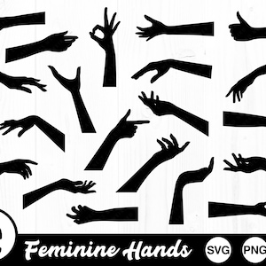 Manos de mujer - SVG, PNG, JPG - Archivo de corte digital, uso comercial, descarga instantánea, listo para cortar, archivos para Cricut, mano femenina, mano Svg