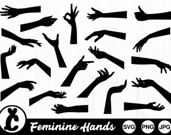 Women's Hands - SVG, PNG, JPG - Digital Cut File, Commercial Use, Instant Download, Ready to Cut, Files for Cricut, Female Hand, Hand Svg