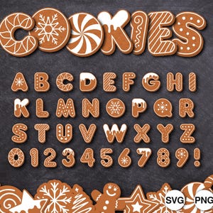 Alfabeto de Pão de Mel - SVG, PNG, JPG, Arquivo de Corte Digital, Uso Comercial, Download Instantâneo, Letras de Pão de Mel, Homem de Pão de Mel, Cookie Svg
