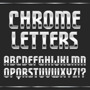 PNG Alfabeto / letras de Chrome brillante - PNG SOLAMENTE - Fondo transparente - Uso comercial - Descarga instantánea - Letras de metal / plata