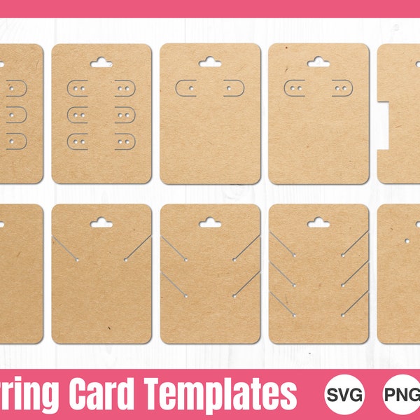 Earring Card Templates, SVG, PNG, JPG, Commercial Use, Instant Download, Ready to Cut, Jewelry Svg, Jewellery Holder, Hang Tag, Cricut File