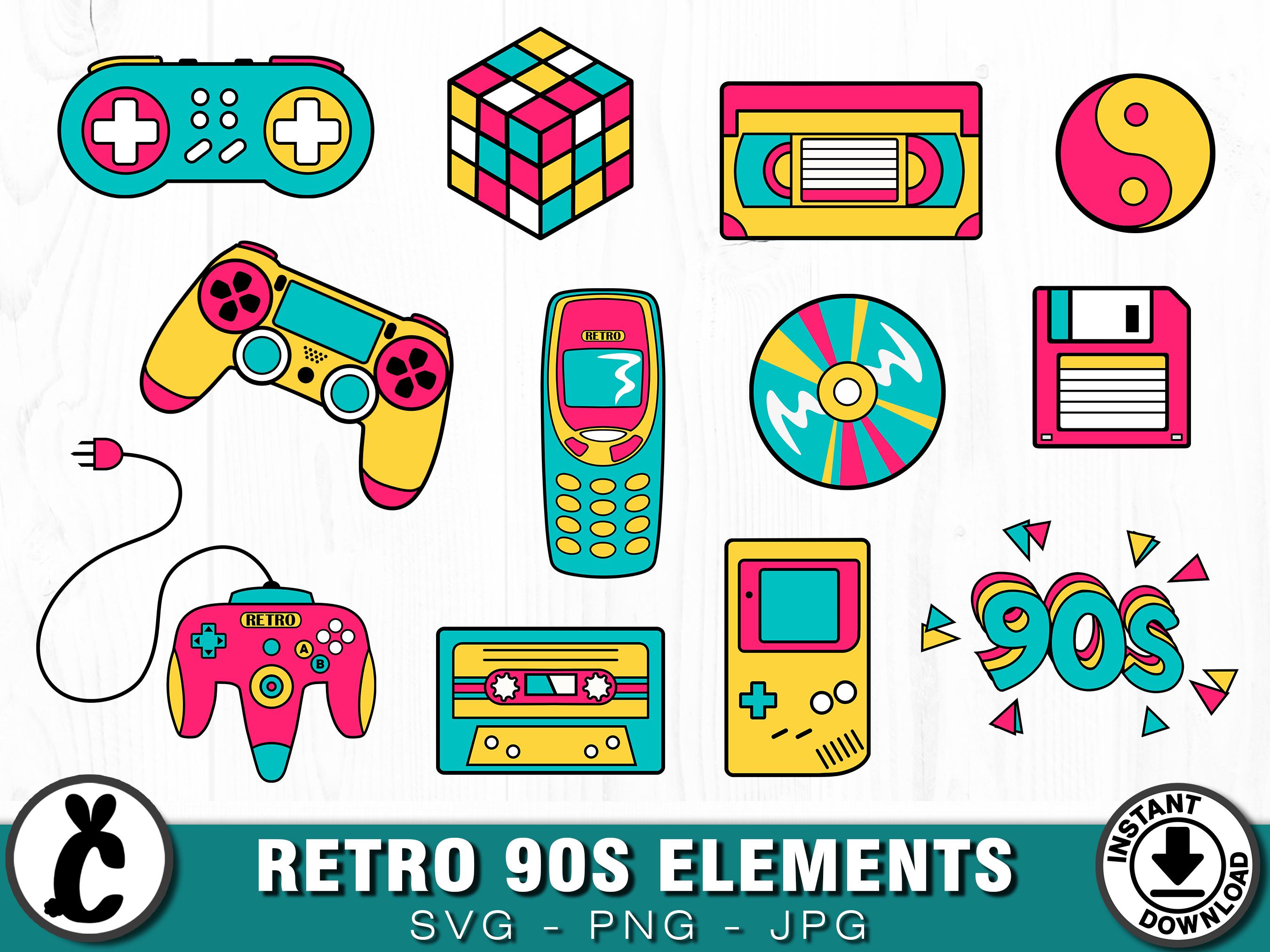 90s Bundle - SVG, PNG, JPG, Commercial Use, Instant Download, Files for ...