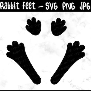 Empreintes de pas de lapin - SVG, PNG, JPG - usage commercial, fichiers de découpe numérique, téléchargement immédiat, empreinte de patte, patte de lapin, patte de lapin, empreintes de pattes