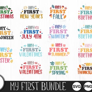 My First... Bundle - SVG, PNG, JPG - Commercial Use, Digital Cut File, Digital Download, Instant Download, Spring, Summer, Winter, Autumn