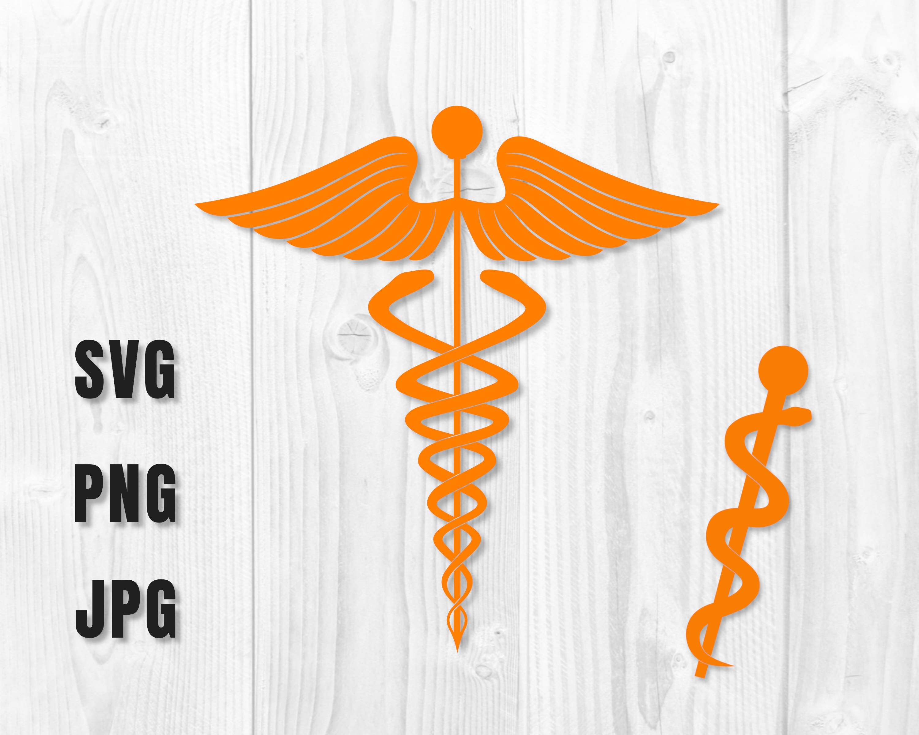 Caduceus - Medicine Symbol - SVG, PNG, JPG, Digital Cut Files ...
