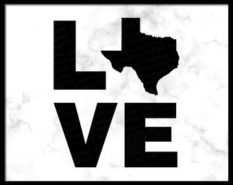 Love Texas, SVG, PNG, JPG, digital cut files, Instant Download, Commercial Use, Transparent Background, Files for Cricut, Love Texas svg