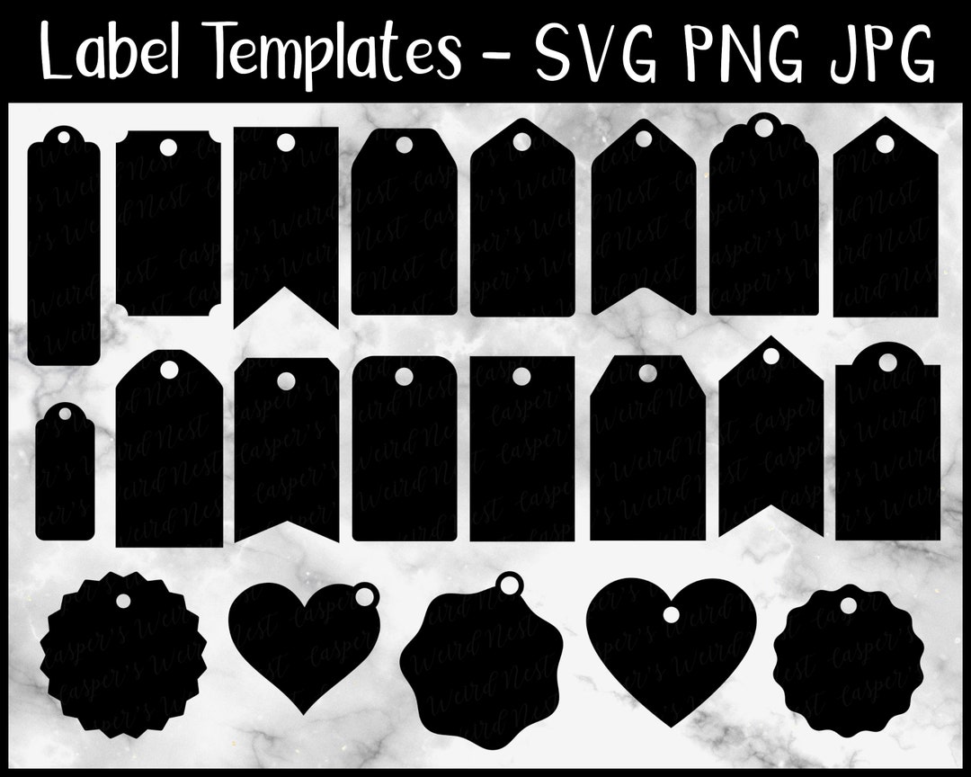 Gift Tag Label Templates SVG, PNG, JPG Printable Bundle Commercial Use