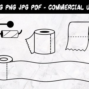 Toiletrolbundel - SVG, PNG, JPG, Pdf - commercieel gebruik, digitale snijbestanden, toiletrol, toiletrol Svg, toiletrol Clipart, badkamer Svg