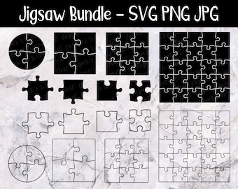 Jigsaw Pieces Bundle - SVG, PNG, JPG - Commercial Use, Instant Download, Files for Cricut, Jigsaw svg, Puzzle svg, Diy Jigsaw, Jigsaw Puzzle