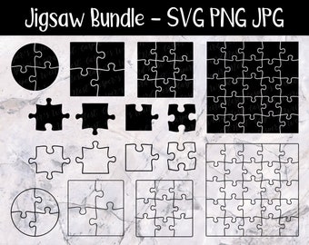 Jigsaw Pieces Bundle - SVG, PNG, JPG - Commercial Use, Instant Download, Files for Cricut, Jigsaw svg, Puzzle svg, Diy Jigsaw, Jigsaw Puzzle