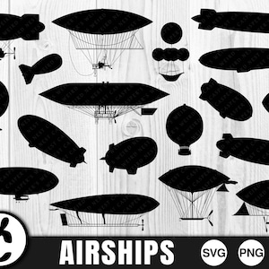 Luftschiff Bundle, SVG, PNG, JPG, Zeppelin SVG, Heißluftballon, Kommerzielle Nutzung, Digital Cut Datei, Digitaler Download