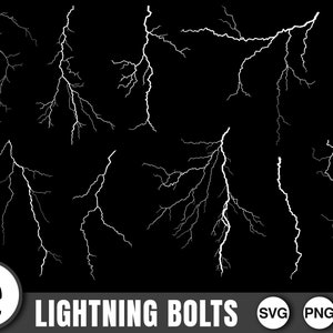 White Lightning Bolt, SVG, PNG, Commercial Use, Digital Cut File, File for Cricut, Transparent Background, Lightning Cut File, Lightning Svg