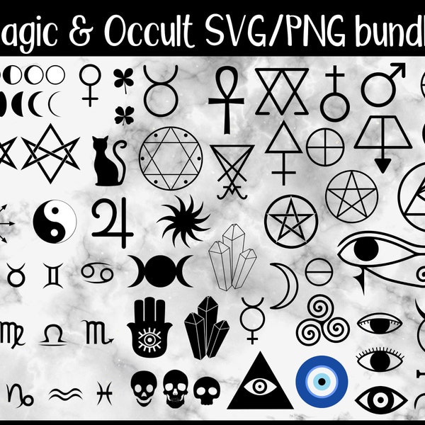 Huge magic, occult, alchemy SVG/PNG bundle - digital cut files - Instant Download - Commercial Use - Files for Cricut - Spiritual / Witch