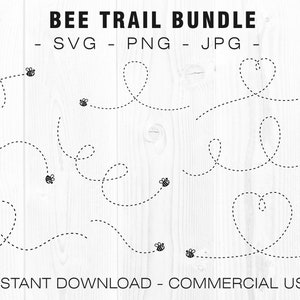 Flying Bee Trails - SVG, PNG, JPG - Commercial Use, Digital Cut File, Instant Download, Ready to Cut, Honey Bee Svg, Cricut File, Bee Svg
