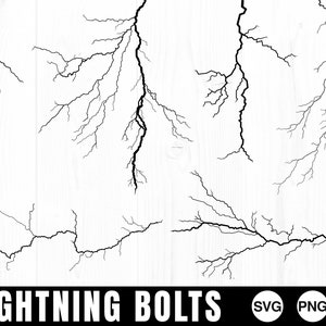 Realistic Lightning Bolts, SVG, PNG, JPG, Commercial Use, Digital Cut File, File for Cricut, Transparent Background, Lightning Cut File