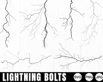 Realistic Lightning Bolts Cut File, Commercial Use (SVG, PNG, JPG)
