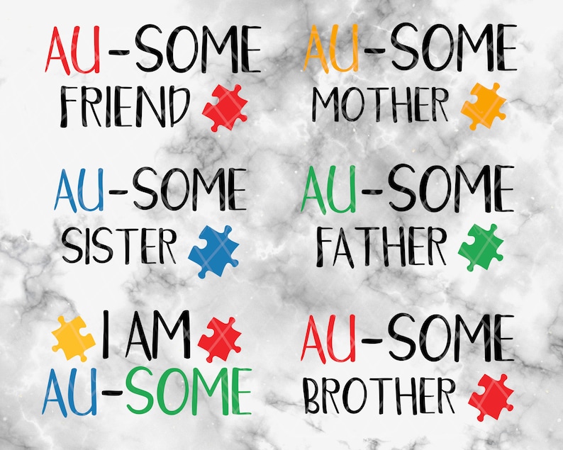 Autism Awareness Bundle SVG, PNG, JPG Digital Cut File, Instant Download, Commercial Use, Autism Quote, Autism Logo, Jigsaw, Aspergers image 2