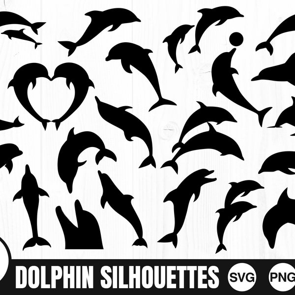 Dolphin Svg Files -  SVG, PNG, JPG - Commercial Use, Shark Cut file, Digital Cut Files, Dolphin Clipart, Digital Download, Instant Download