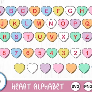 Alphabet coeur conversation, SVG, PNG, JPG, fichier de découpe numérique, usage commercial, téléchargement immédiat, téléchargement numérique, fond transparent