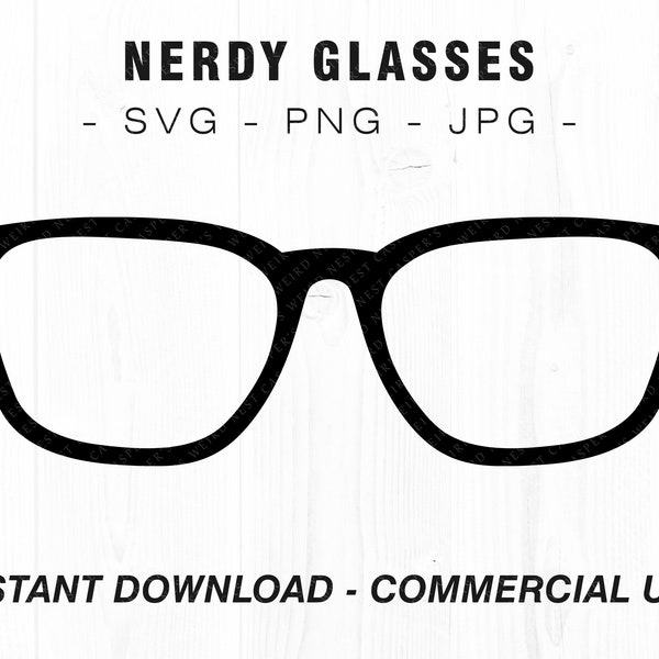 Nerdy Brille, SVG, PNG, JPG, kommerzielle Nutzung, Digitale Schnittdateien, Transparenter Hintergrund, Sofortiger Download, Sonnenbrillen svg, Brillen svg