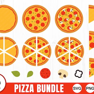 Pizza Bundle - SVG, PNG, JPG - Digital Cut File, Commercial Use, Instant Download, Ready to Cut, Files for Cricut, Pizza Svg, Pizza Slice