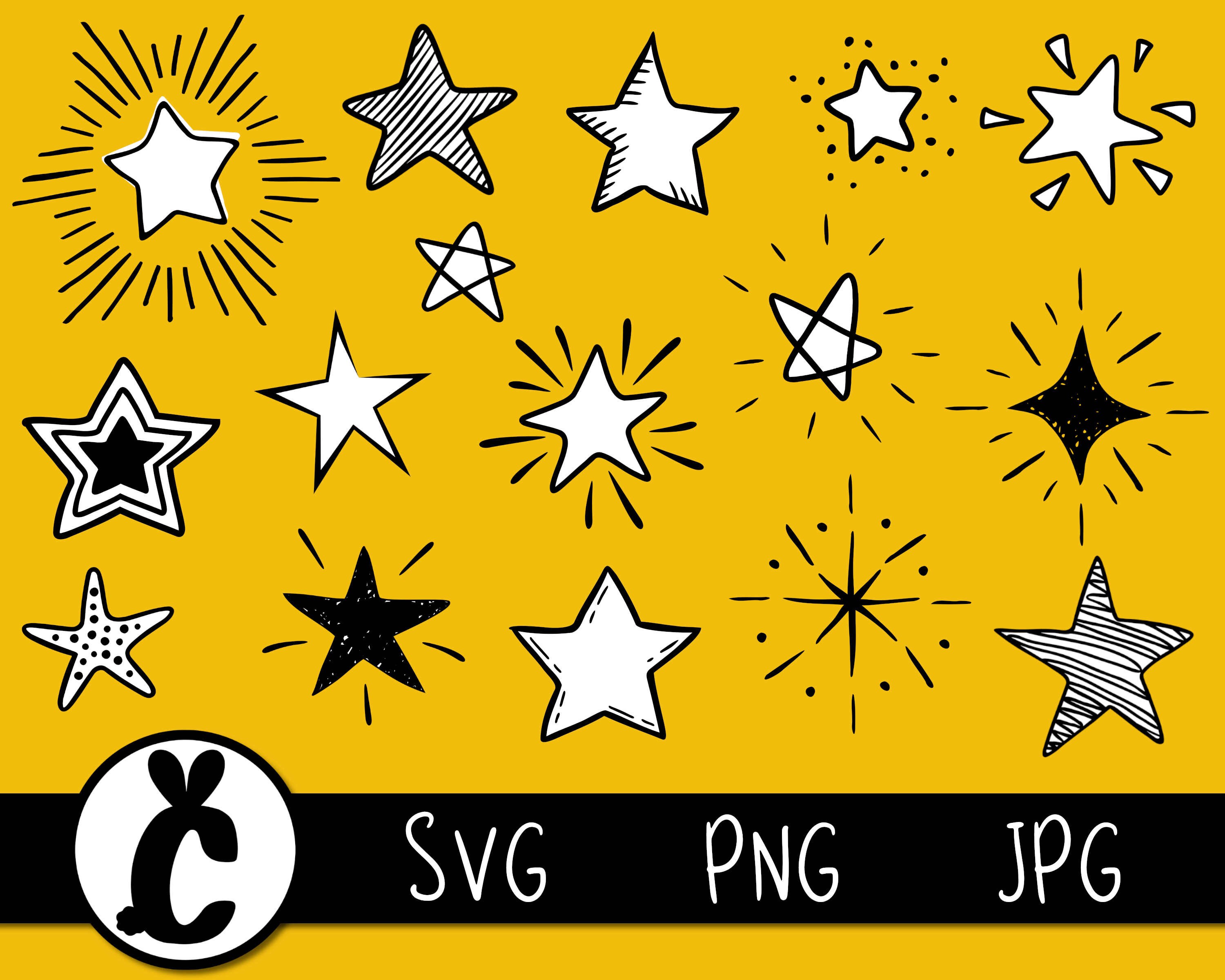 Star Svg Bundle Hand Drawn Star Svg Hand Drawn Star Clipart Star Png