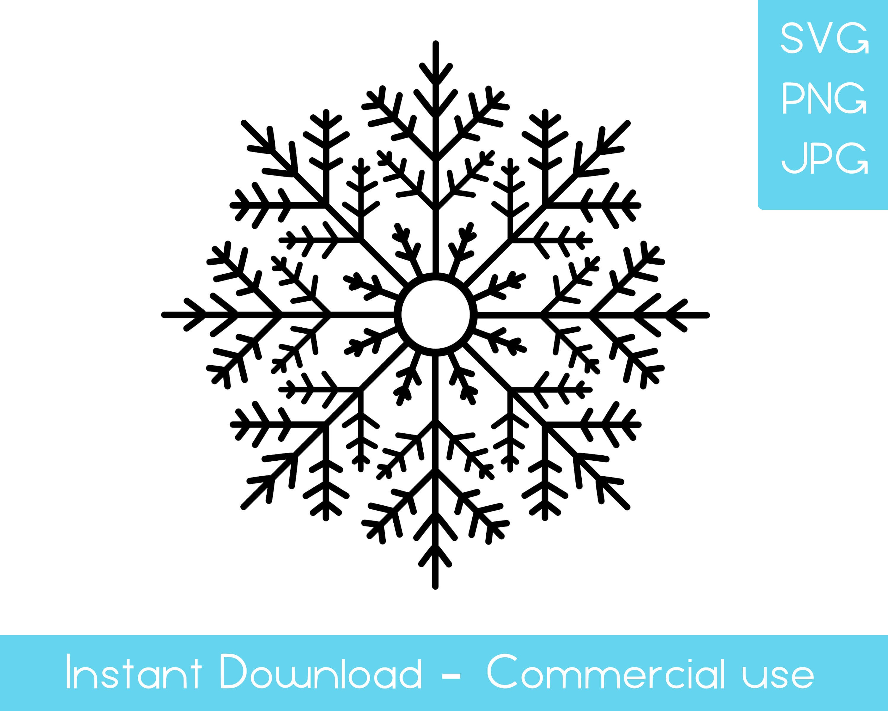 Fancy snowflake svg png jpg commercial use allowed | Etsy