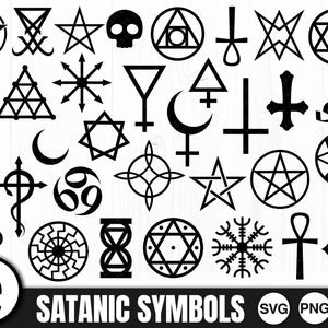 Satanic Symbols, Magic, Occult, Alchemy symbols, Magick,Sigil,Instant Download,Commercial Use,for Cricut,Spiritual,Pentagram Svg,Ankh,Ritual