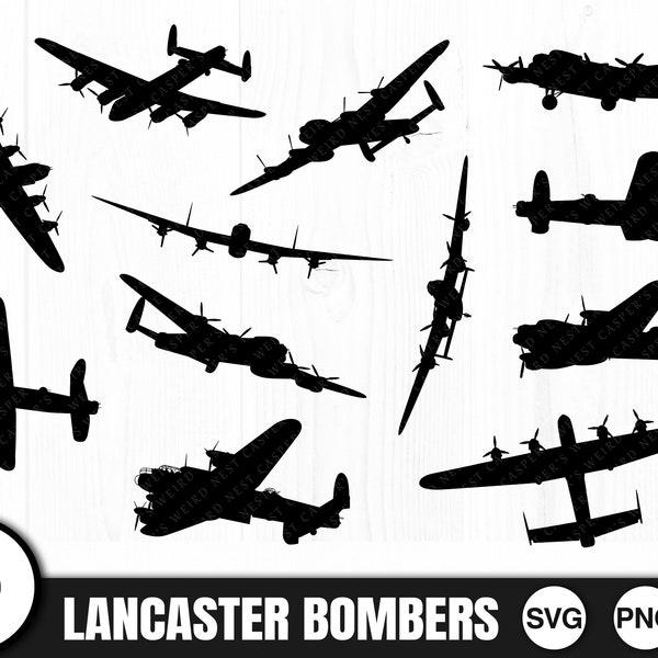 Lancaster Bombers, SVG, PNG, JPG, Commercial Use, Digital Cut File, for Cricut, Silhouette, Lancaster, Ready to Cut, Airplane Svg, Aeroplane