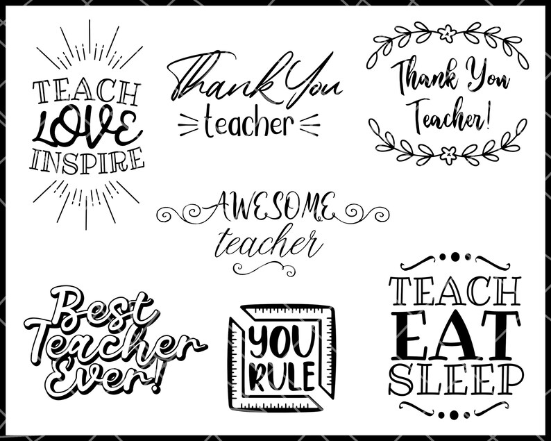 Download Teacher appreciation quotes bundle SVG PNG JPG 20 unique ...