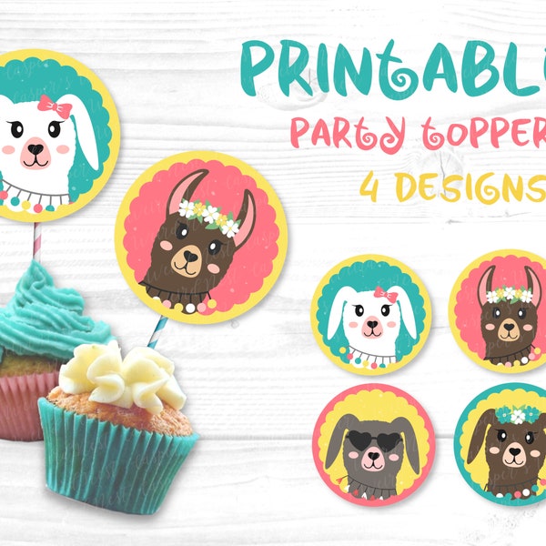 Llama Cupcake Toppers - Etsy