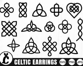 Celtic Earring Templates - SVG, PNG - Commercial Use, Earring Cut file, Digital Cut File, Instant Download, Knot Svg, Triquetra Svg