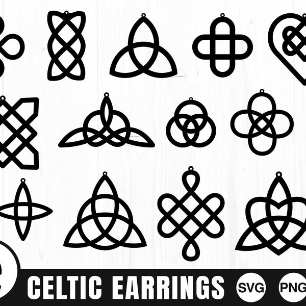 Celtic Earring Templates - SVG, PNG - Commercial Use, Earring Cut file, Digital Cut File, Instant Download, Knot Svg, Triquetra Svg