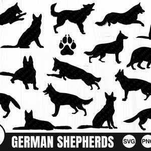 Duitse herders - SVG, PNG, JPG - digitale snijbestanden, commercieel gebruik, direct downloaden, klaar om te knippen, Duitse herder Svg, hond gesneden bestand