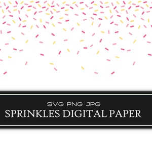 Ice Cream Sprinkles - Digital Paper, Seamless Pattern, Digital Cut File, Commercial Use, Instant Download, Ready to Cut, Sprinkles Paper